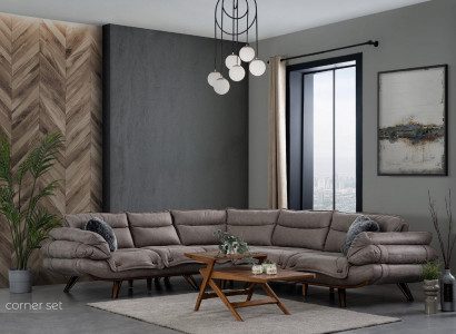 Corner sofa L-shape Sofa Couch Upholstery Sofas Living landscape Fabric sofa Corner sofa Textile
