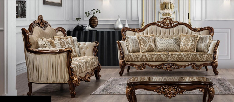 Luxury Suite Sofa set 3+3 Seater Coffee table Sofa Couch Sofas Set Baroque