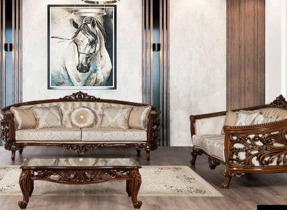 Sofa set 3+3 Seater Group Sofa Armchair Sofas Fabric Classic s Set Baroque