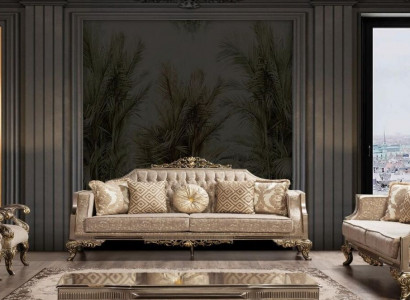 Sofa set 3+3+1+1 Seater Coffee table Sofa Sofas Armchair Fabric 225 cm Set 5 pieces