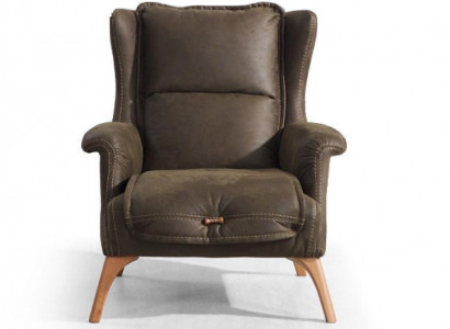 Soft wing chair couch armchair single seater furniture sofa suede look black