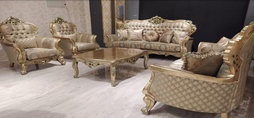 Set 5-piece sofa set 3+3+1+1 seater coffee table suite sofa fabric sofas couch