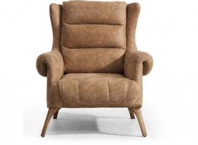 Armchair Luxury Classic r Single Seater Wood Beige Armchair Living room Furniture Italy