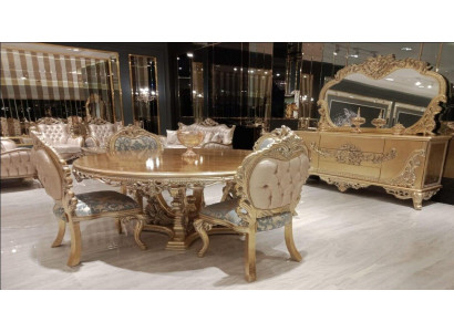 Luxury Suite Set Dining room Dining table Chair Chest of drawers Mirror Chairs Table 7pcs.