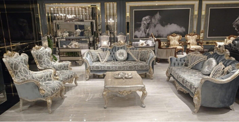 Sofa set 3+3+1+1 Seater Coffee table Luxury Sofa Armchair Sofas Fabric Set 5pcs