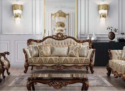 Suite Set 5-piece Sofa set 3+3+1+1 Seater Coffee table Sofa Baroque Rococo new