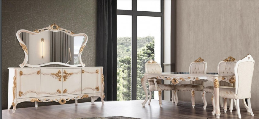 Suite set 7 pieces. Dining room Dining table Chair Sideboard Mirror Dining Chairs Tables