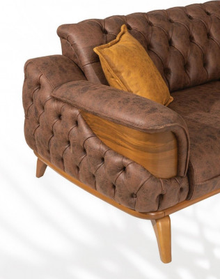 Luxury Three Seater Chesterfield Couch Furniture Couches Brown Sofas Leather Upholstery new
