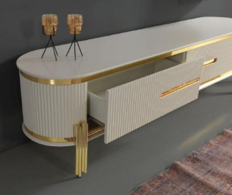 Luxury tv wardrobe television stand chest of drawers sideboard sideboard wall unit 2 pieces new