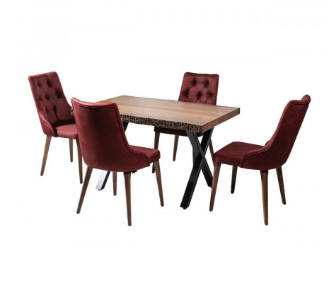Dining table Suite Table Dining room Set Table 4x Chairs Chair group Suite 5 pieces