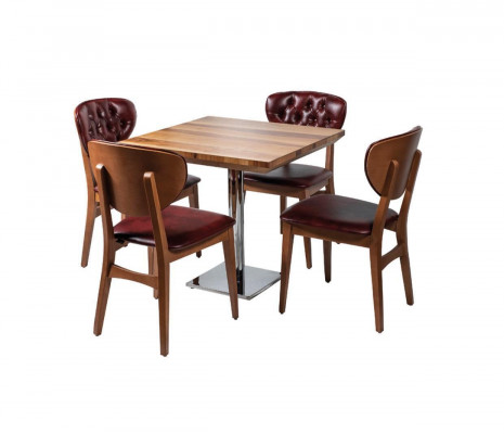 Dining set Table + x4 Chesterfield armchairs set Group Dining set 5 pieces.