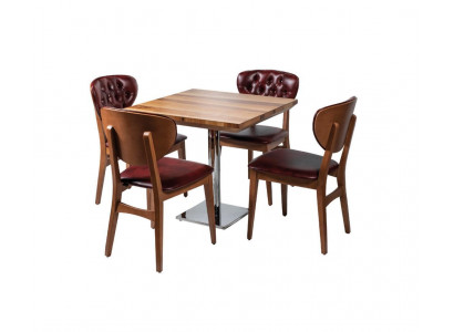 Dining set Table + x4 Chesterfield armchairs set Group Dining set 5 pieces.