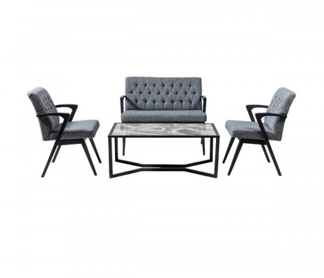 Sofa Suite Loft Furniture Law Firm Waiting Room Seat Group Table Chairs Set 4pcs.