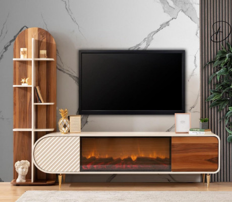 Fireplace Sideboard Fire Imitation Wardrobe Shelf Sideboard Lowboard TV-cabinet tv Wood new