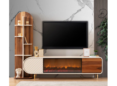 Fireplace Sideboard Fire Imitation Wardrobe Shelf Sideboard Lowboard TV-cabinet tv Wood new