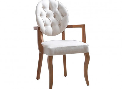White -Brown Chesterfield Chair Upholstered Chair Designer Leather Seater