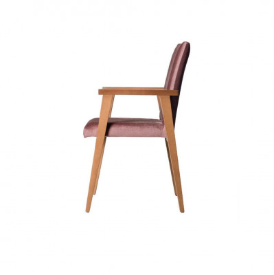 Design Chair with Armrests Upholstery Dining room Chairs Solid Wood Textile Wood new