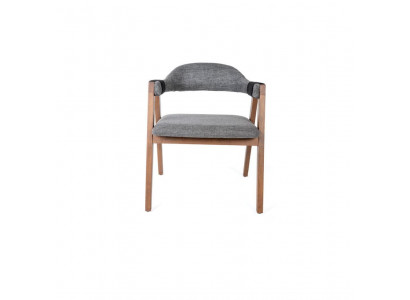 Modern Armchair Chair 1x Dining room Real Wood Lounge Seat Upholstered Chair Textile