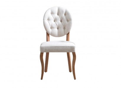 White Chesterfield upholstered chair designer dining room seating chairs luxury single seater