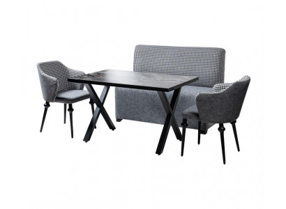 Dining room Suite Stool Sofa Table 2x Armchair Corner bench Kitchen Dining Group Loft 4pcs