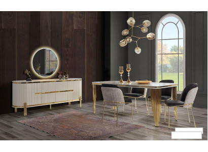 Metal Furniture Dining room Suite Table Chair Set Chest of drawers Dining set Chairs 6pcs.