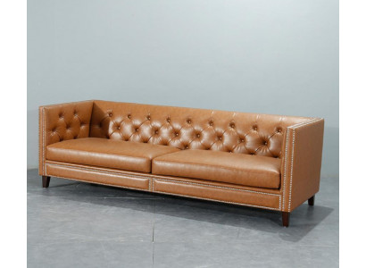 Sofa 4 Seater Upholstered Sofa Modern Seat Polyester Design Couch Orange