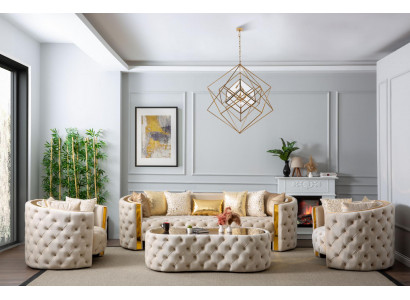 Luxury Sofa set 331 Seat Leather Chesterfield Sofa Armchair Brown Sofas Set 3pcs