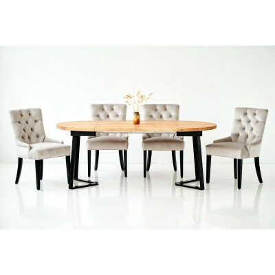 Design Dining room Table + 6 Chesterfield Armchairs Seat Group Chairs