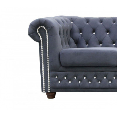 Chesterfield Sofa set Sofa Upholstery Crystal stones Leather Sets 3+2 Couch