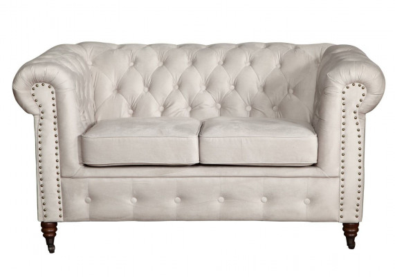 Sofa 2 Seater Chesterfield Couch Textile Fabric Sofa Furniture Elegant Design