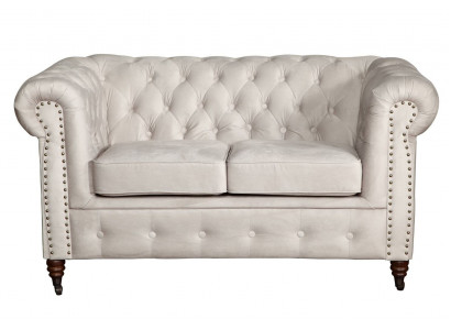 Sofa 2 Seater Chesterfield Couch Textile Fabric Sofa Furniture Elegant Design