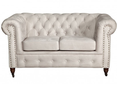 Sofa 2 Seater Chesterfield Couch Textile Fabric Sofa Furniture Elegant Design