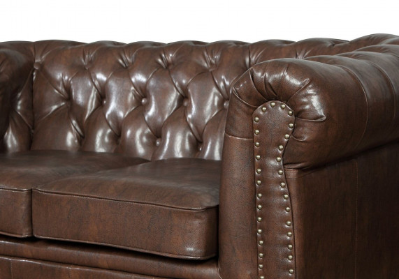 designer 2 Seater Textile Sofas Couches new Chesterfield leather sofa couch