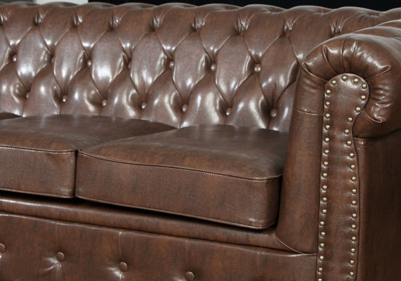 designer 2 Seater Textile Sofas Couches new Chesterfield leather sofa couch