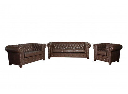 designer 2 Seater Textile Sofas Couches new Chesterfield leather sofa couch