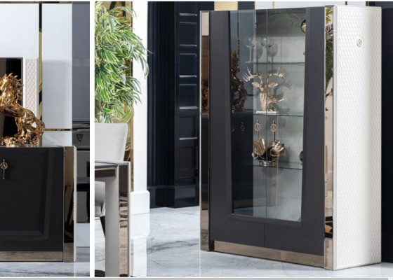 Display case Dining room Sideboard Wood Cabinets Living room Furniture Sideboard Glass Wardrobe