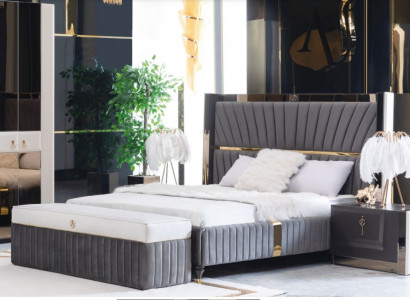 Bed frame Beds Wood Hotel Bed Frame Gray Furniture Bed Double Beds Modern