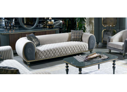 Three Seater Sofa 3 Seater Fabric Luxury Couch Sofa Big Upholstery 230cm Designer