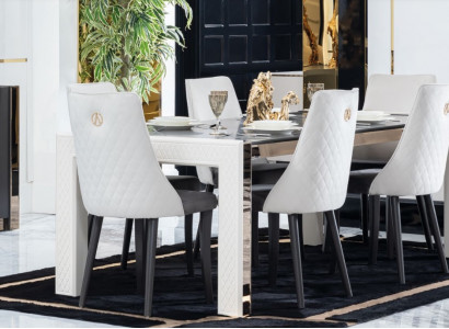 Design Luxury Tables Dining room Italian Furniture Table Armchair 6x Chairs new