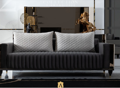 Three Seater Couch Upholstery Design Sofa 3 Seat Sofas Room Modern Black new