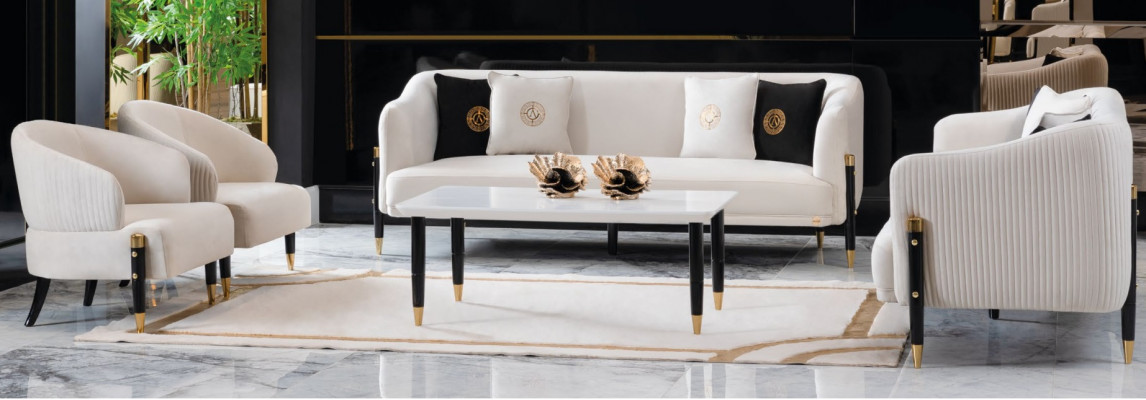 Suite Design Sofas Sofa Couch Velvet Upholstery Seat 3+3+1+1 Seater Sofa set