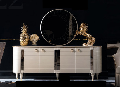 Chest of drawers Mirror Wood Chests of drawers Suite Modern Wardrobe Console Furniture new Set 2pcs