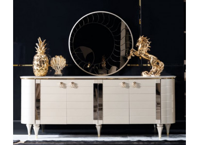 Wood Chests of drawers Sideboard Furniture Wardrobe Suite Set 2pcs Chest of drawers Mirror Group