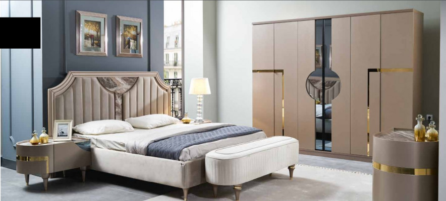 Furniture Modern Luxury Beds new Bed 2x Bedside table 3 pcs. Bedroom Set Design