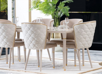 Dining room 6x Chair Suite Set Chairs Dining set Dining set Furniture Group Lehn