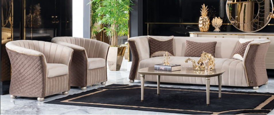 Upholstery Suite Sofas Couch Designer Sofa set 3+1+1 Seater Fabric Couches