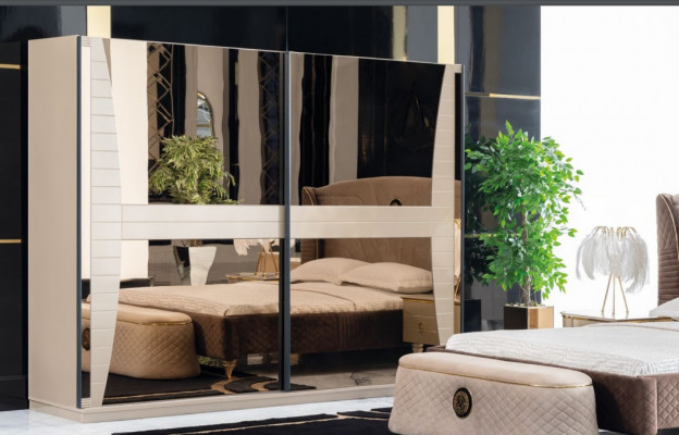 Luxury Set Bedroom Bed Bedside table Chest of drawers Stool Group Suite new 5-piece.