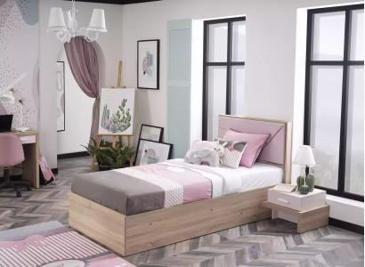 Childrens bed Bed Bed Frame Wood Pink Childrens room bed base Modern
