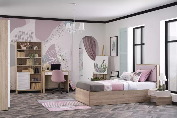 Childrens bed Bed Bed Frame Wood Pink Childrens room bed base Modern