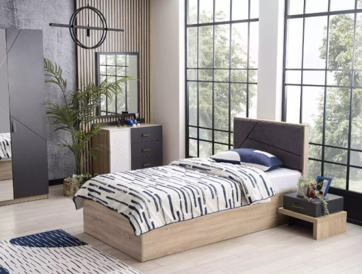 Childrens bed bed base Bed Bed Frame Wood Gray Childrens room Beds